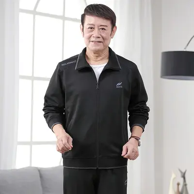 Men's Spring Autumn Casual Two-Piece Sweatshirt Set, Plus Size - 3