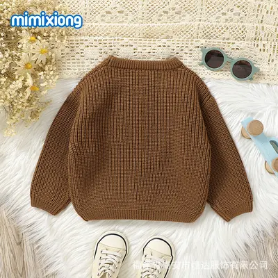 Baby Knitted Sweater with 3D Chicken Pattern, Autumn and Winter