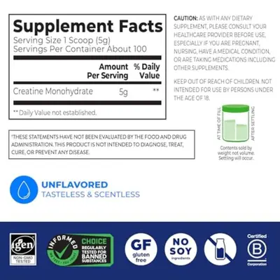 Kreatin monohidrat tozu, supplement, 500g