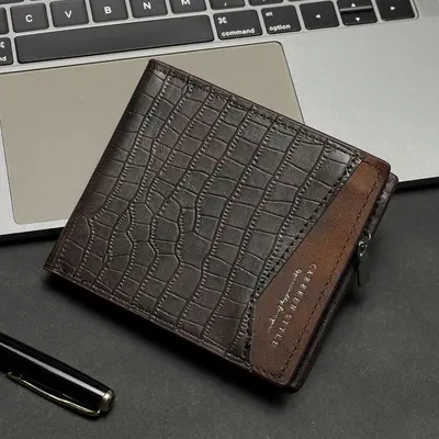 Kurze Herrenbrieftasche mit Steinmuster, mehrere Kartenfächer - 2