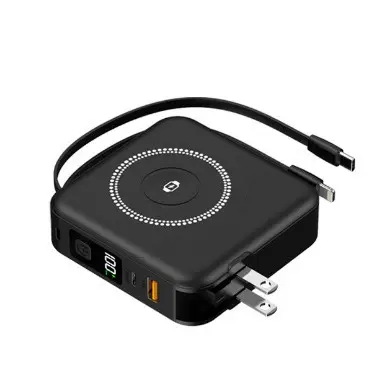 22.5W Wired Magnetic Watch Charger with 10000 mAh Power Bank, 5-in-1