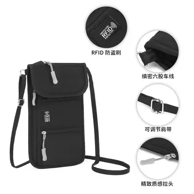 RFID-Schutztasche für Reisepass und Dokumente, multifunktional