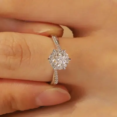 Women's ring diamond one carat adjustable luxury - 3