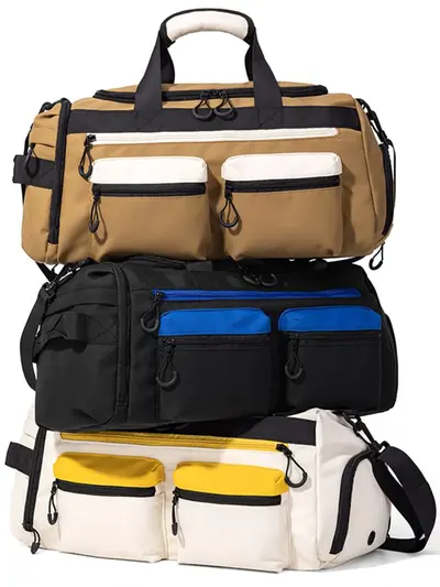 Contrast Color Travel Bag Large Capacity Wet and Dry Separation