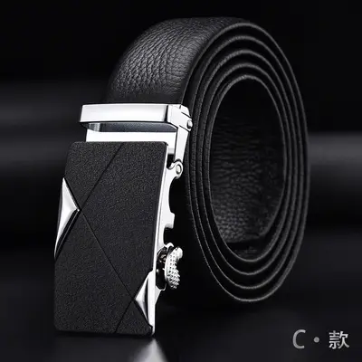 Men's Leather Belt Premium Quality Genuine Leather Business Style Top-Layer Cowhide with Alloy Buckle Belt Wholesale - 8