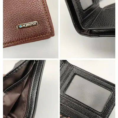 Men's Horizontal Short Wallet with Multiple Card Slots - 3