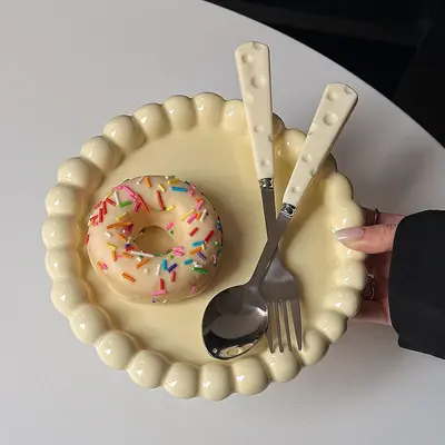 Cutlery Set Thin Design Cheese Spoon Fork Cute High-end Appearance Stainless Steel Knife Fork Spoon Household Premium Western Tableware