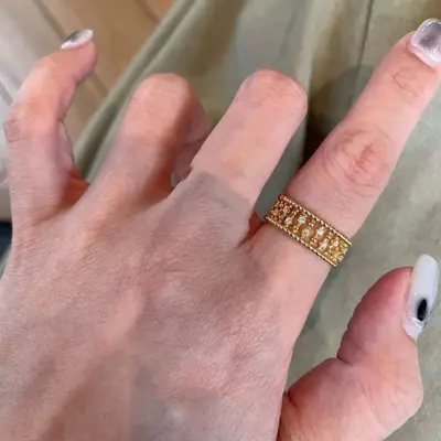 Golddiamantering, luxuriöses elegantes Design, Vintage-Stil Zeigefingerring - 8