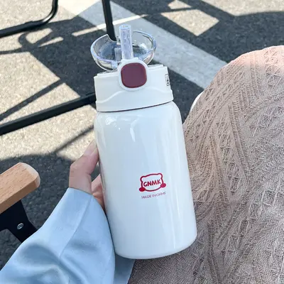 Pipetli 304 paslanmaz çelik termos bardak, kızlar ve çocuklar için - 10