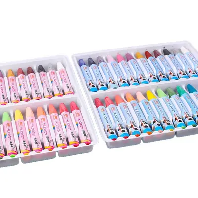 Zhencai 24-Color Oil Pastels Children's Drawing and Coloring Non-Staining Washable Colored Painting Crayons Set