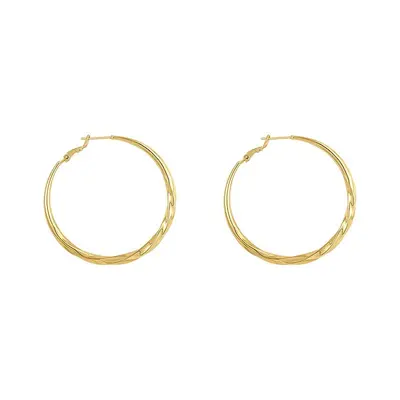 Large flat ring earrings - 5
