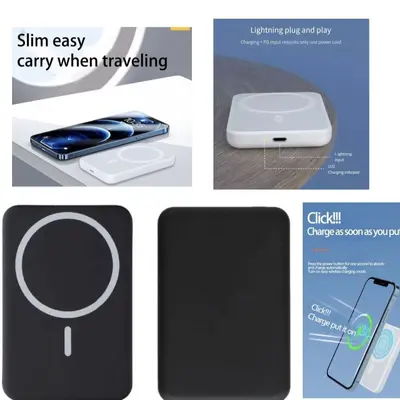 Manyetik Çekişli Kablosuz Hızlı Şarj İnce Taşınabilir Güç Kaynağı MagSafe Apple Uyumlu Manyetik Şarj Cihazı Özelleştirilebilir