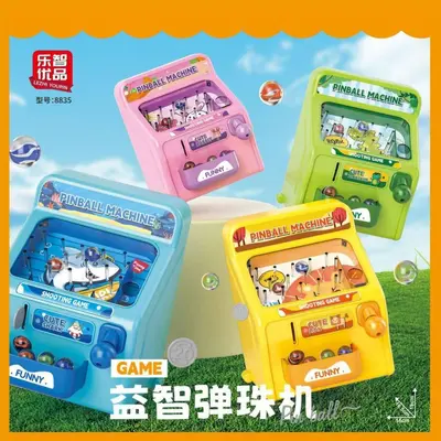 Kinder Cartoon Tisch-Spielautomat mit Glasmurmeln - 5