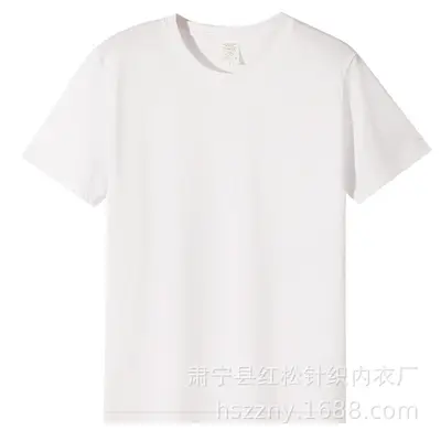 Bestandsstoffe Baumwolle 180g reine Baumwoll-Herren-T-Shirt Rundhals Kurzarm einfarbig doppelt halbarm Basic T-Shirt grenzüberschreitende Modemarke - 8