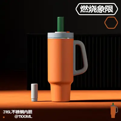 Seramik İç Katmanlı Termos Bardak, Saplı, Tek Tuşla Açılan Kapak, 1 Litre - 10