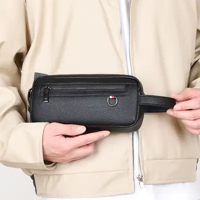 Men's Clutch Bag, Modern Simple Lightweight Wristlet for Daily Commute - 3