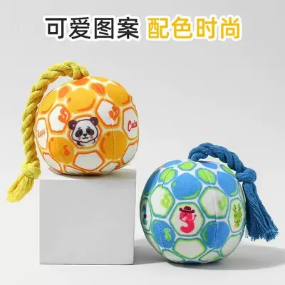 Dog Squeaky Ball and Cotton Rope Toy Set, Durable, Interactive Pet Toy - 9
