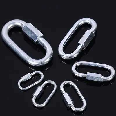 Spring Buckle Metal Safety Hook, Galvanized Pear-Shaped Carabiner