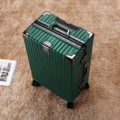 Yanıseçim bavul oturabilen kişi 20 inç sessiz 360 derece döner tekerlekler alüminyum çerçeve sürükleme kolu bavulu erkek kadın öğrenci seyahat bavulu şifreli bavul - 10