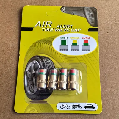 Araba Lastik Basıncı İzleme Başlığı Görünür Lastik Basıncı Uyarı Cihazı Lastik Basıncı Dedektörü Lastik Basıncı Kapağı Lastik İnceleme Kapağı 4'lü Set - 12