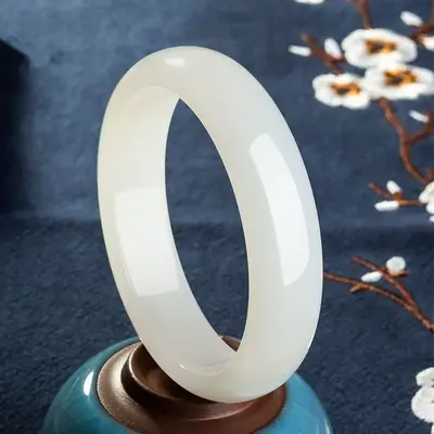 Neuer chinesischer Stil Glas Jade ähnlich Eis transparent Jingle Armreif, dicker runder Stab, Nischen Antikstil, vielseitiger dicker Armreif für beste Freunde. - 8