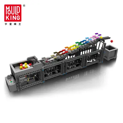 宇星26002-18GBC流水线小球工厂彩虹台阶儿童DIY拼装积木玩具跨境