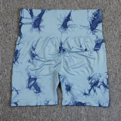 Nahtlose Smiley-Batik-Yogaleggings, hohe Taille, Pfirsich-Po-Effekt - 13