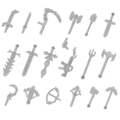 Building Block Weapon and Figure Accessory Set, 8 Colors, Small Parts - 6