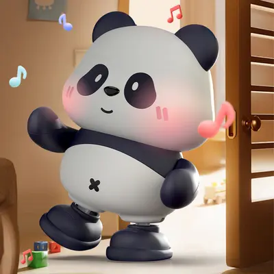 Singing and Dancing Panda Black-and-White Card Baby Toy, 0-6 Months - 4