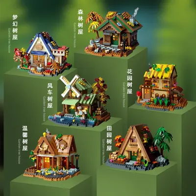 DIY Wooden Forest Log Cabin Building Block Set for Children - 3
