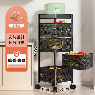 Kitchen cabinet shelf system with rotating compartments, spice and bowl storage - 9
