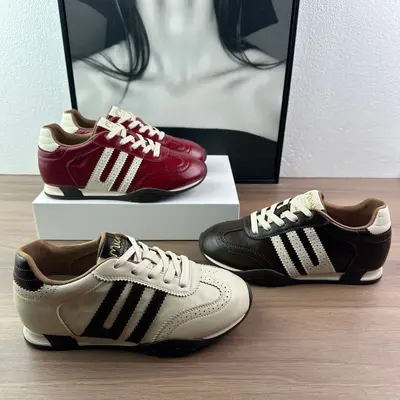 Damen-Sneaker im Retro-Brogue-Stil aus Echtleder mit Innenabsatz, Herbst 2026 - 1