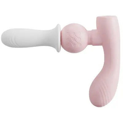 女生可伸缩按摩棒无线迷你双头震动筋膜枪家用静音舒缓放松按摩仪