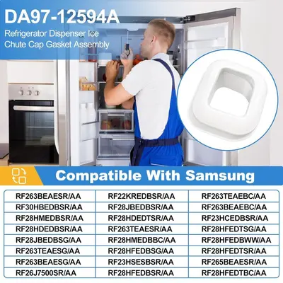 DA97-12594A Refrigerator Ice Maker Ice Bin Lid Silicone Gasket