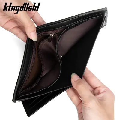 Business Men's Wallet in PU Leather, Tri-fold, Wave Pattern, Multiple Card Slots - 4