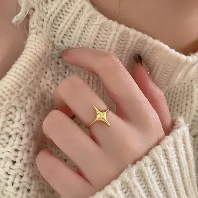 Ring mit Rauten-Brushed-Oberflache - 8