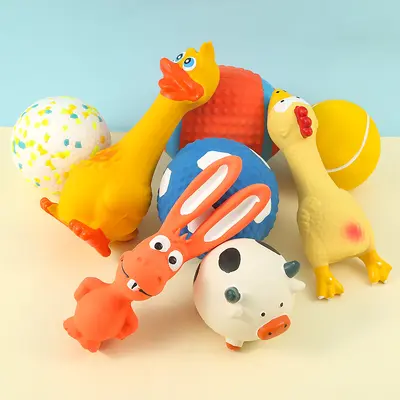 Latex Rugby Ball Squeaky Dog Toy, Bite-Resistant - 3