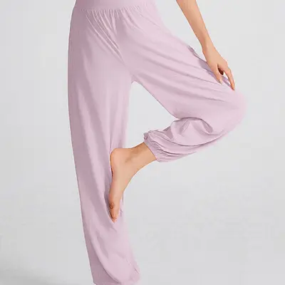 Gevşek Kesim Hızlı Kuruyan Yoga Pantolonu, Büzgülü Paça, Fitness - 5
