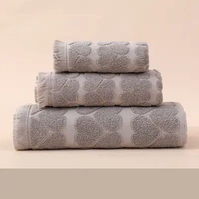 Baumwoll-Jacquard Handtuch- und Badetuchset - 9