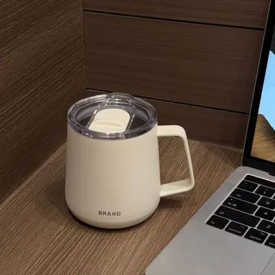 高颜值马克杯不锈钢带盖水杯两用保温杯便携家用上班礼品杯子批发
