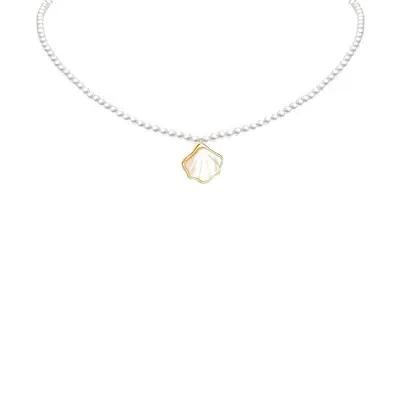 Perlenkette, französischer Stil, leichter Luxus, minimalistisches Design, elegante Halskette, Perlenkette für Frauen, Perlenkette.