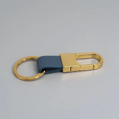 Metal Leather Car Keychain with Laser-Engraved Logo, Creative Design - 12