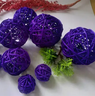 Beyaz rattan top dekorasyon, 3 cm - 80 cm, asılı ışık zinciri süsü