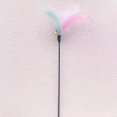Bell Feather Cat Teaser Wand, Macaron Colors, With Sound - 5