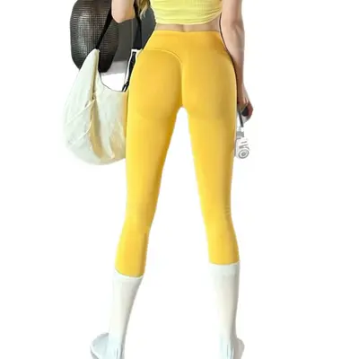 dfy nahtlose Yogahose mit mittlerer Taille und Po-Lift für Damen - 6