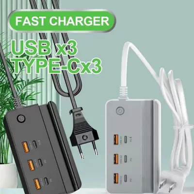 35W Multi-Port USB PD Fast Charger with Desktop Phone Holder, Type-C