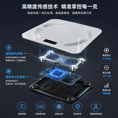 Household Electronic Scale Rechargeable Body Weight Scale Bluetooth Body Fat Scale Foreign Trade Human Body Scale Smart Precise Body Fat Scale Cross-border - 3