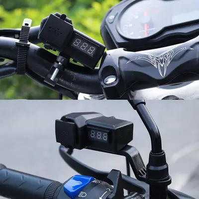 12V Motosiklet Şarj Cihazı Telefon Araç Hızlı Şarjlama Portu Su Geçirmez Pedal Elektrikli Pil Araç USB Şarj Cihazı Yeni