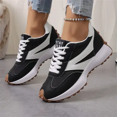 Damen Retro Dad-Schuhe mit dicker Sohle, Plateau-Freizeitsneaker - 8
