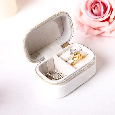 Exquisite New French Jewelry Storage Box Small Portable Travel Accessories Jewelry Organizer Box Earring Ring Storage - 7